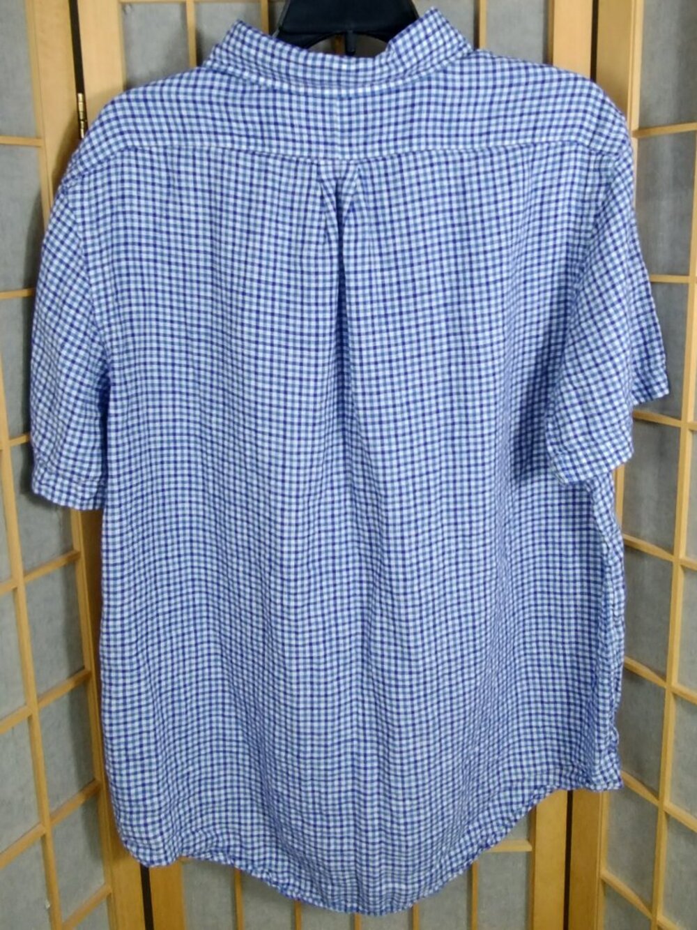 Ralph Lauren Polo Blue Gingham Plaid Button Down Short Sleeve Shirt Size L - Picture 2 of 11